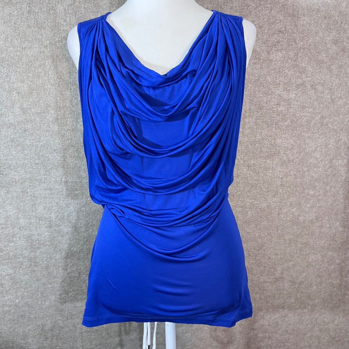 Ted Baker Sleeveless Drape Neck Top Womens 3 Blue Lyocell Flowy Minimalist
