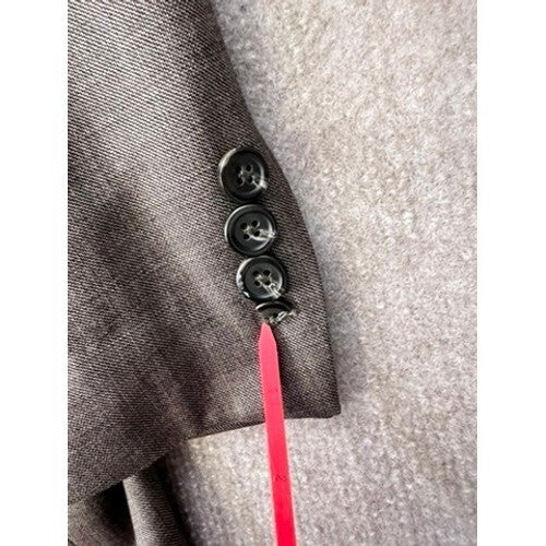 Chaps Men's 44L 38x32 Sleeve Two Button Closure 100% Wool Gray 2 pc Suit