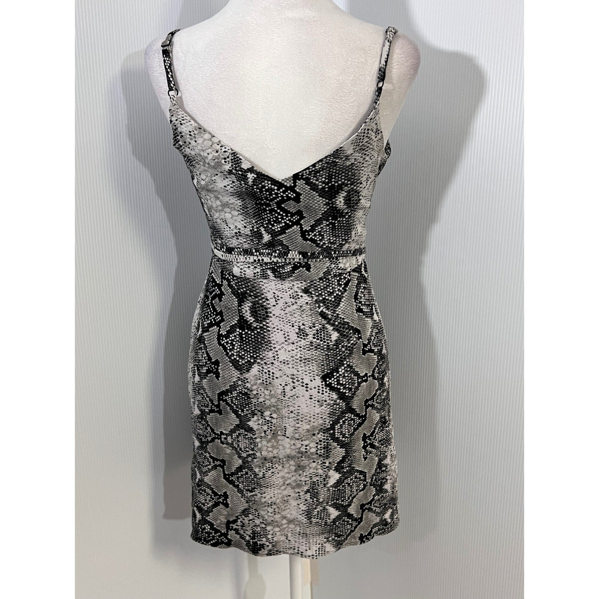 Sanctuary XS Snakeskin Print Mini Dress Sleeveless V Neck Wrap