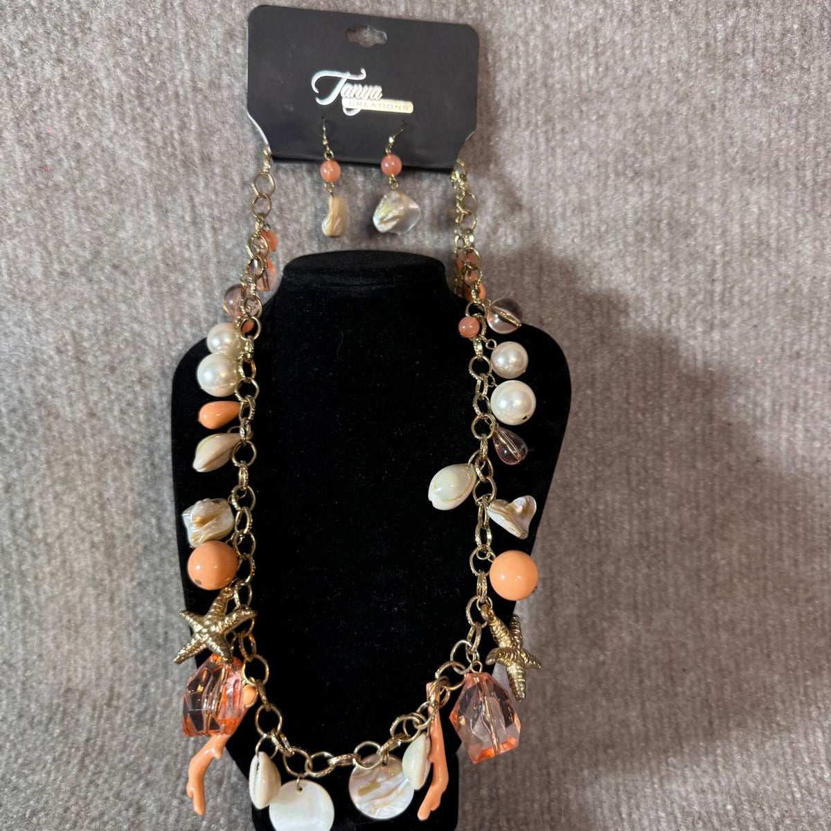 Tanya Creations Necklace Earring Set Women OS Shell Starfish Coastal Beach