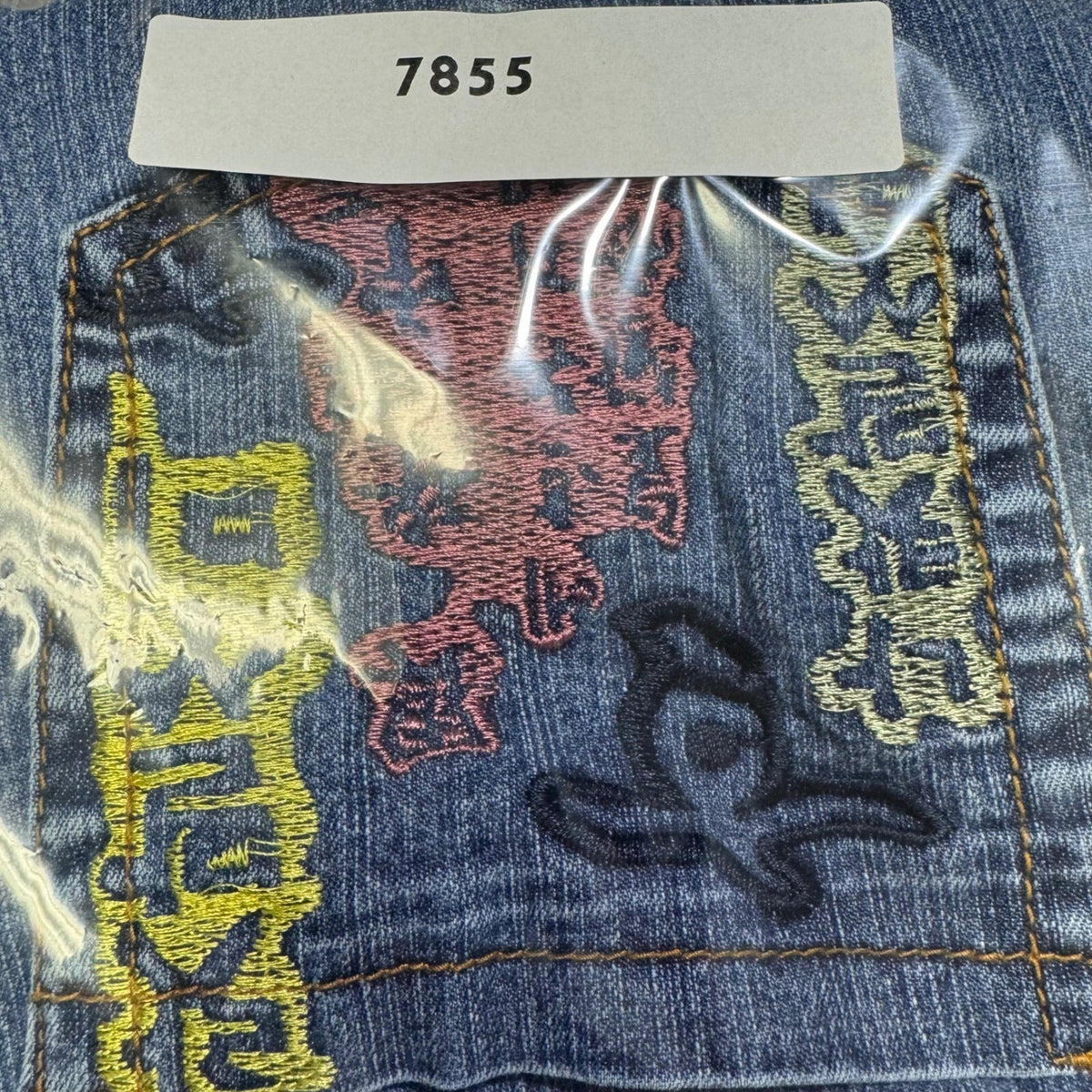 Moto Blues Jeans Girls women 8 Flared Embroidered Word Art Denim Pants