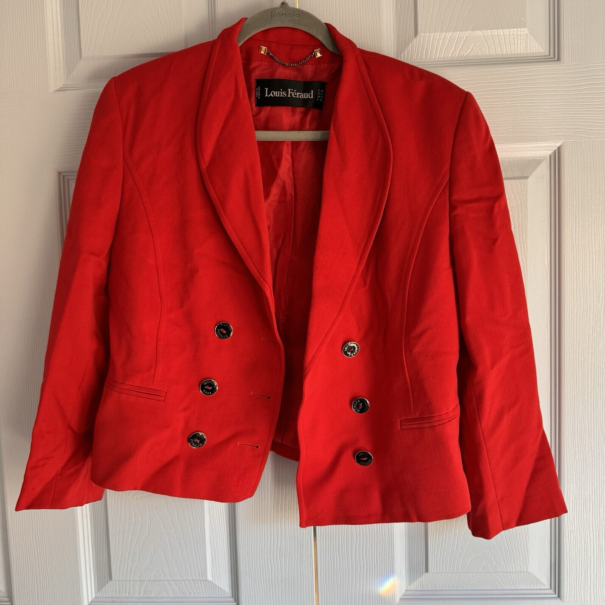 Louis Feraud Vintage Sz 8 Wool & Viscose Double Breasted Short Jacket W Germany