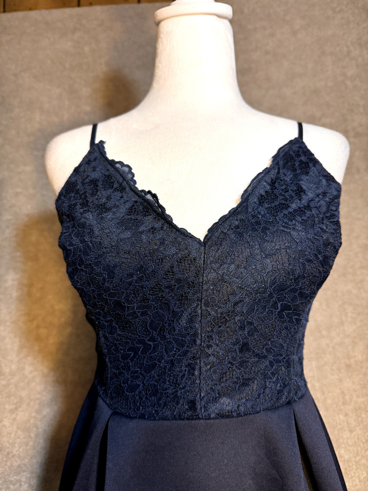 Charlotte Russe M Dress Navy Skater Baby Doll Sweetheart Fairy Prom Hoco