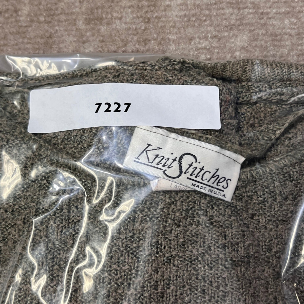 Vintage Knit Stitches Womens Sweater Large Gray Knit Long Sleeve Casual Pullover