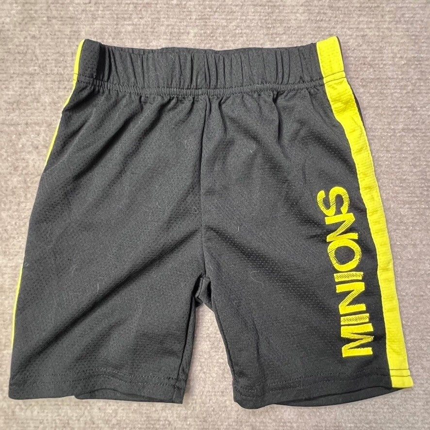 Minions Boys Size 6 Black Yellow Athletic Shorts Activewear Kids Play Casual