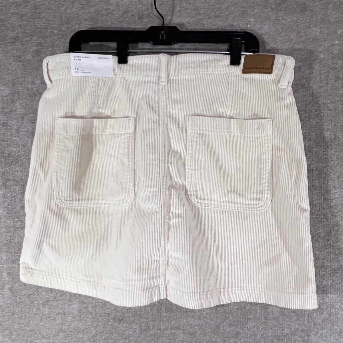 American Eagle Corduroy Skirt Womens 16 Long Stretchy Cream Minimalist Boho