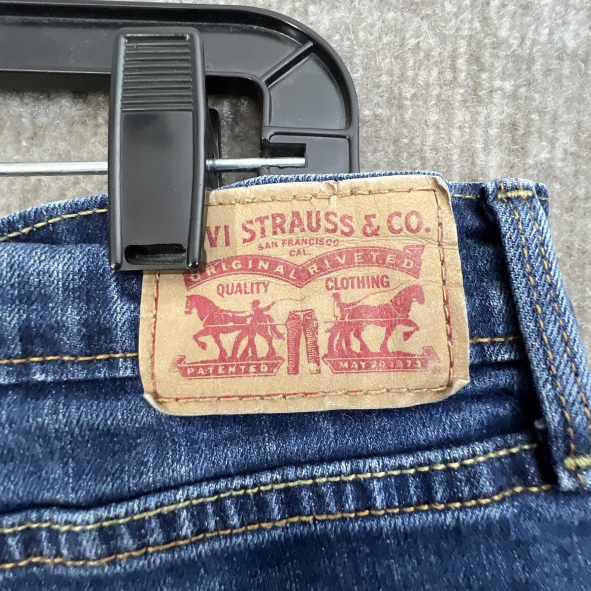 Women’s Blue Levis 505 Stretch Straight Leg Denim Jeans Size 14