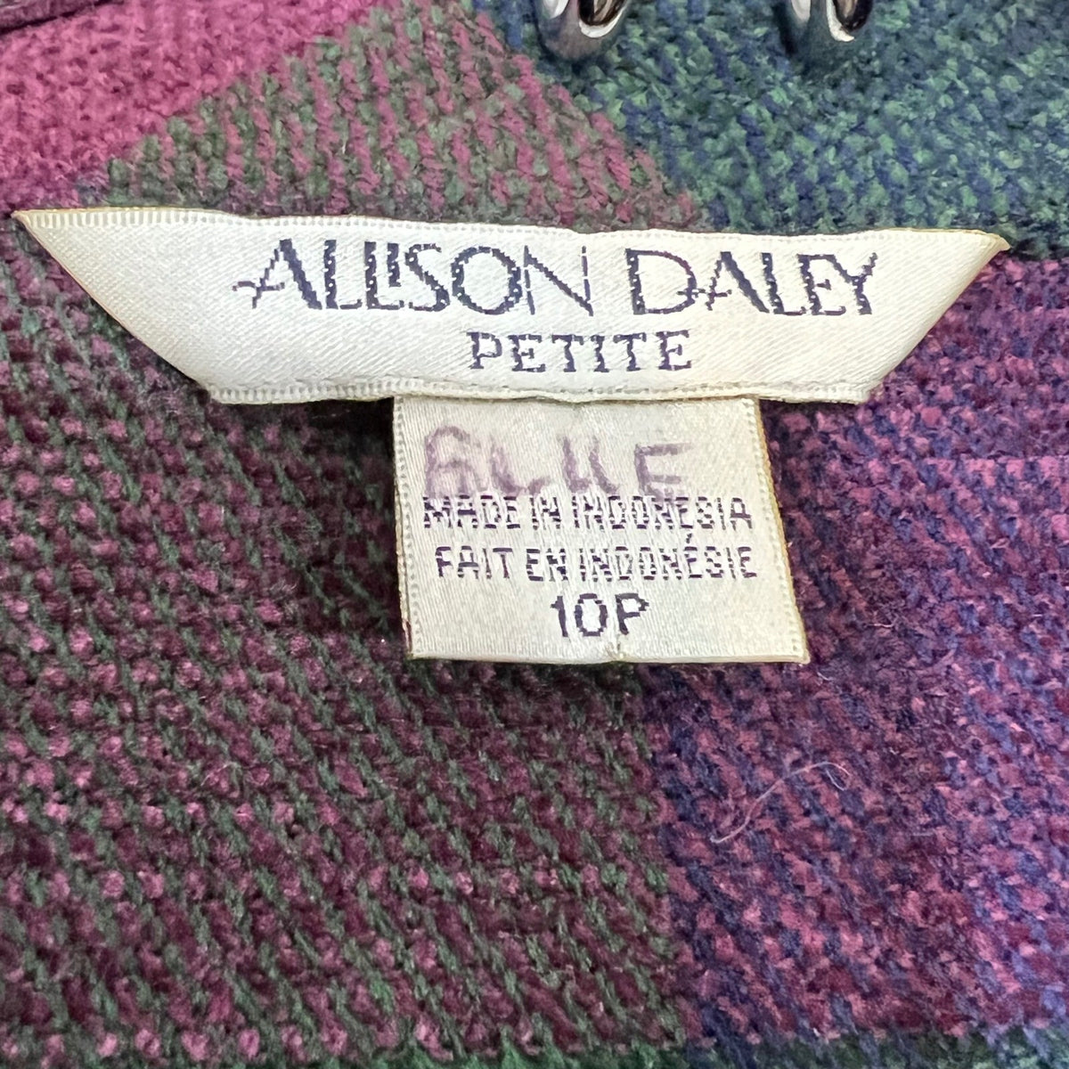Allison Daley Button Up Shirt Women 10P Plaid Multi Color Long Sleeve Casual