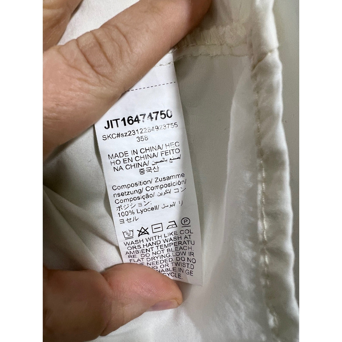 Musera White Button Down Blouse XS Cropped Asymmetrical Draped Long Sleeve Top