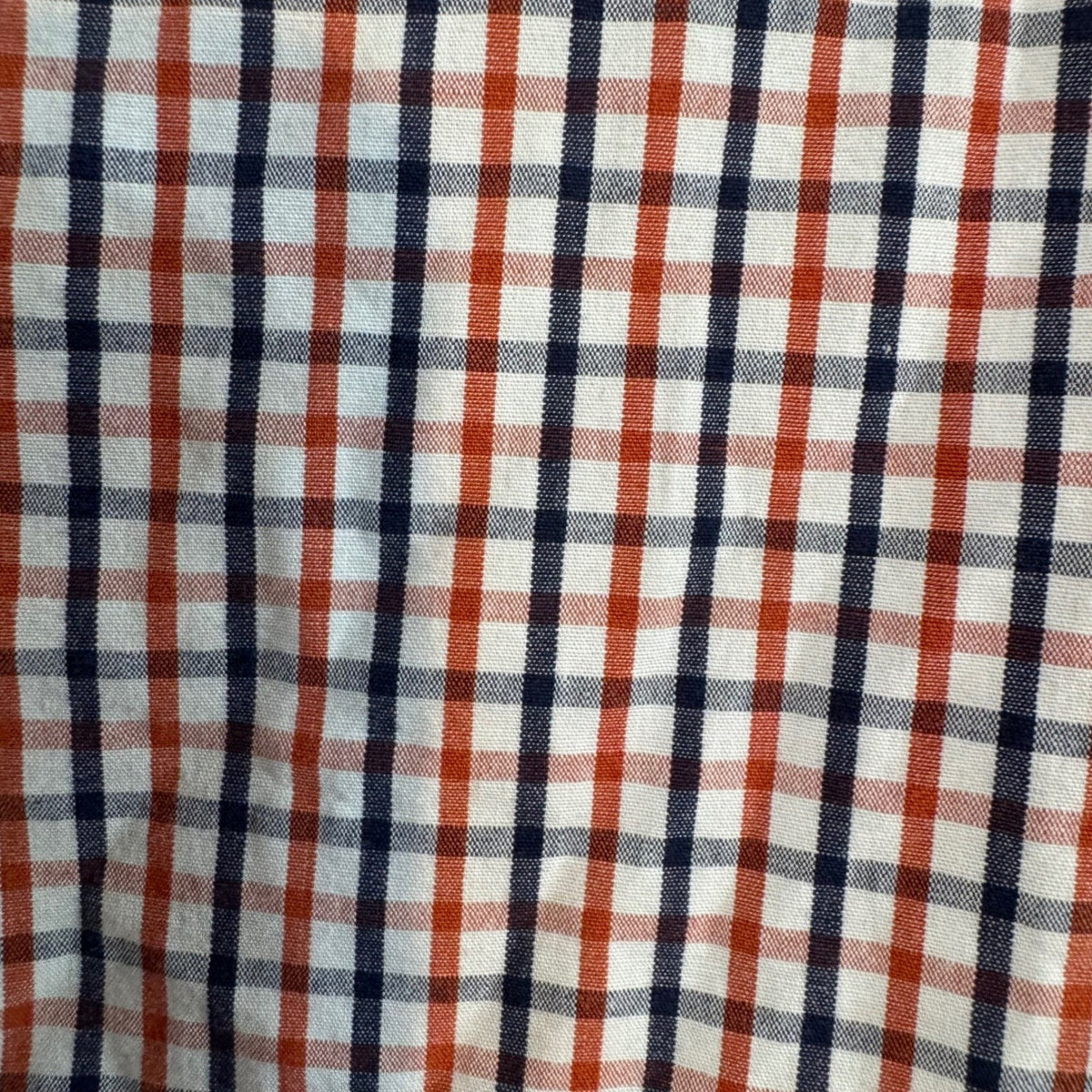 IZOD Button Down Shirt Mens XXL Orange Blue Plaid Long Sleeve Casual Preppy