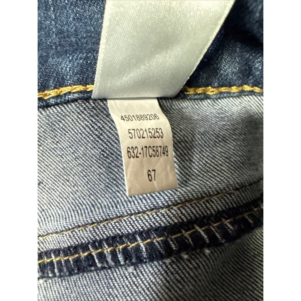 Chicos Platinum Jegging 2 (12P) Petite Blue Denim Patchwork Jeans