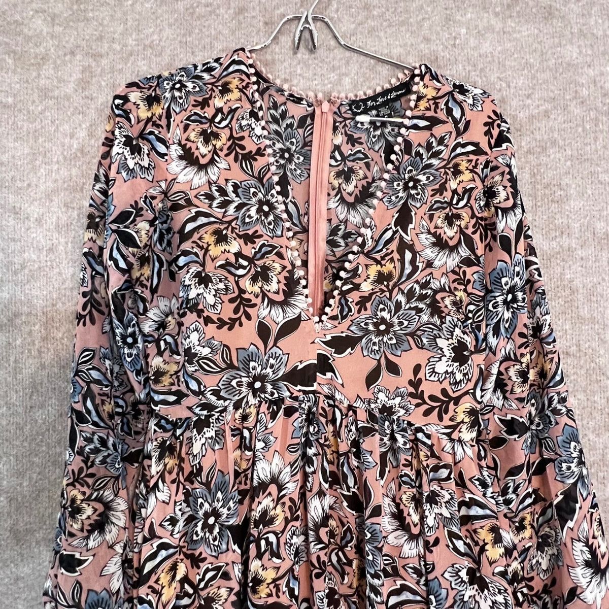 For Love & Lemons Gracie Maxi Dress M Floral Long Sleeve Revolve Boho Romantic
