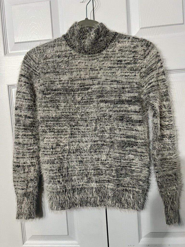 Philosophy Sm Eyelash Knit Heather Grey Mock Turtlneneck Wool Blend Cozy Soft