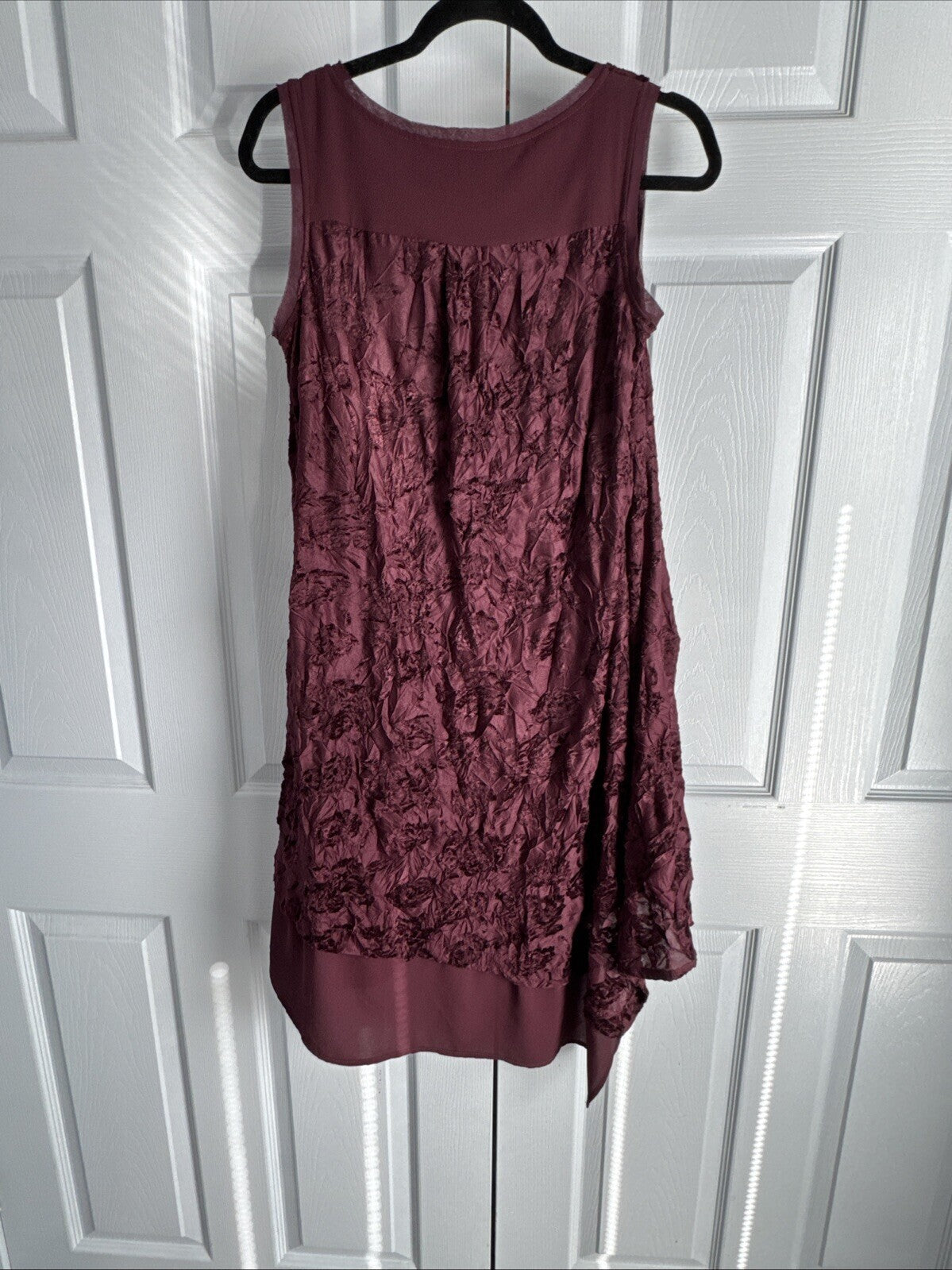 Simply Vera Wang Women Dress XS Sleeveless velvet Burnout Floral Crinkle Asymmet