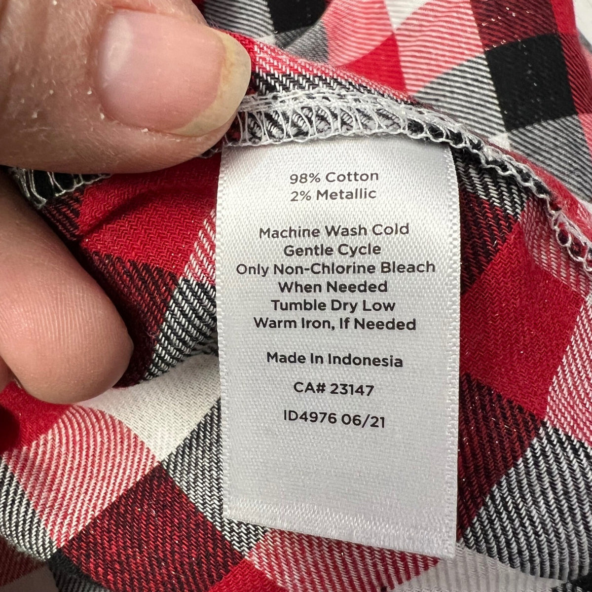 NWT Talbots Plus Size 3X Red Black White Plaid Sparkle Button Down Shirt Top