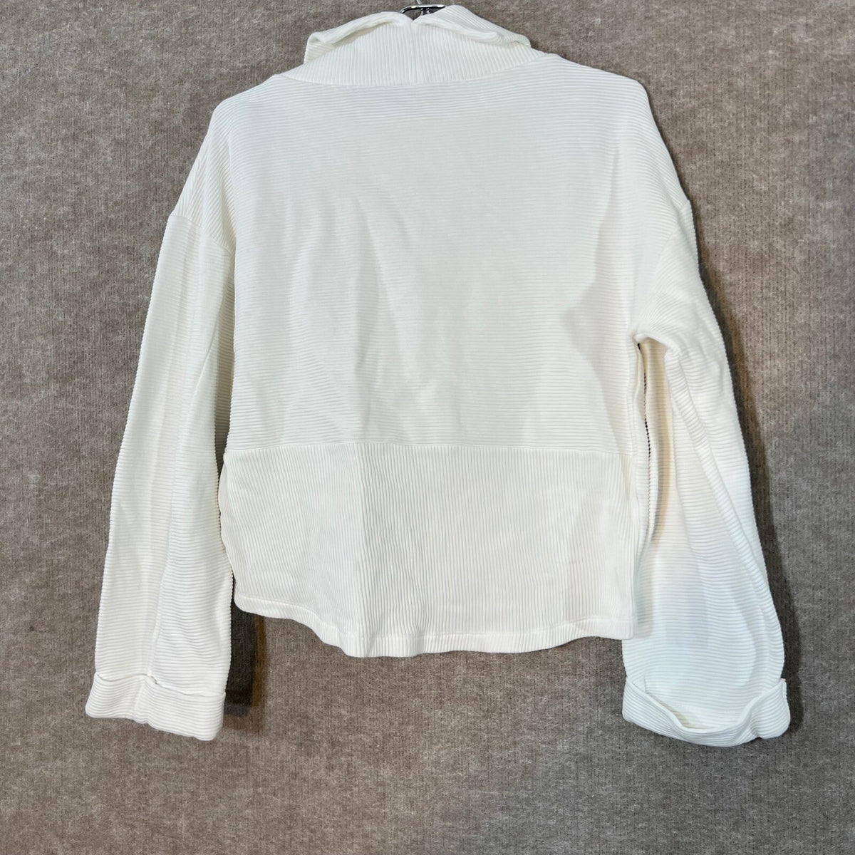 Varley Ribbed Turtleneck Pullover Women XS White Long Sleeve Cotton Loungewear