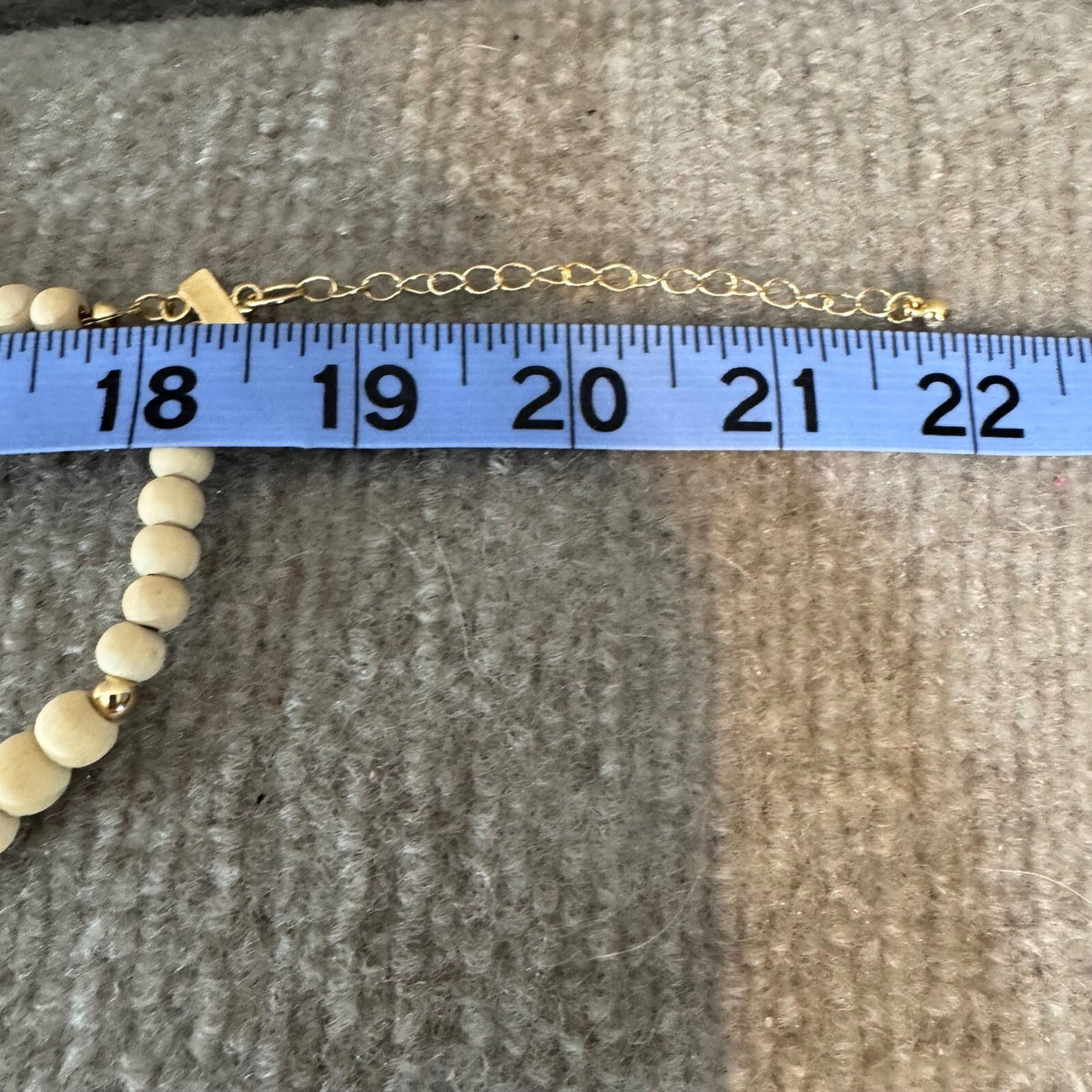 Multi Strand Beaded Necklace Women OS Blue White Wood Ceramic Statement Coastal