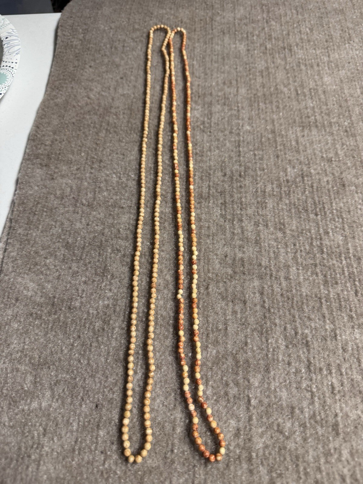 2x Vintage Natural Picture / Brecciated Jasper Gemstone Bead Strands 34” 3-4 mm