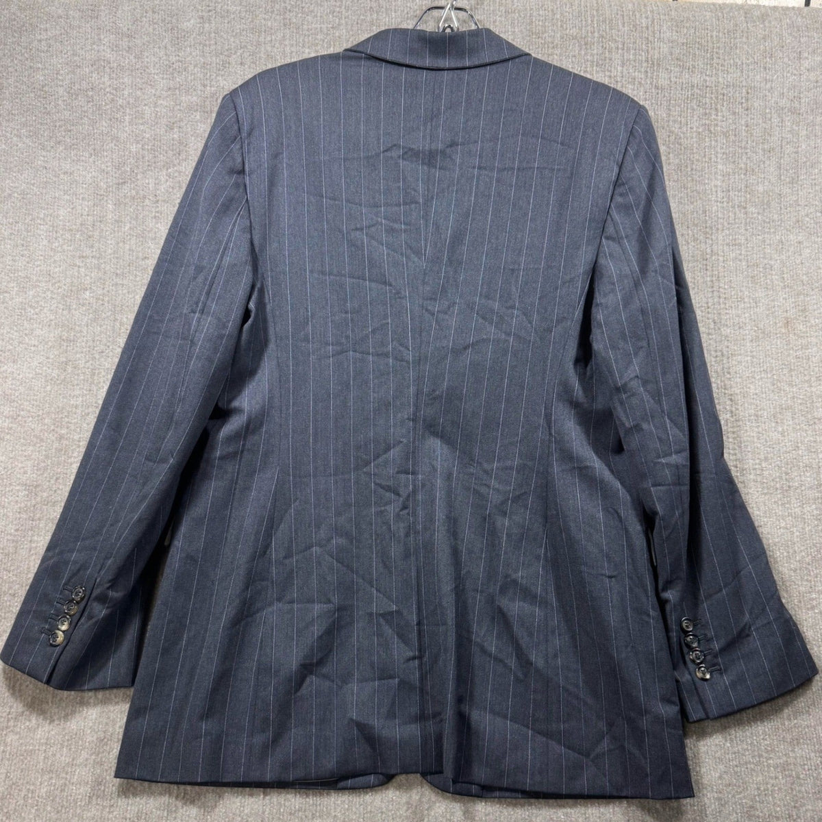 Piazza Sempione Charcoal Pinstripe Pants Suit Set Blazer & Trousers Italy Sz 4-6