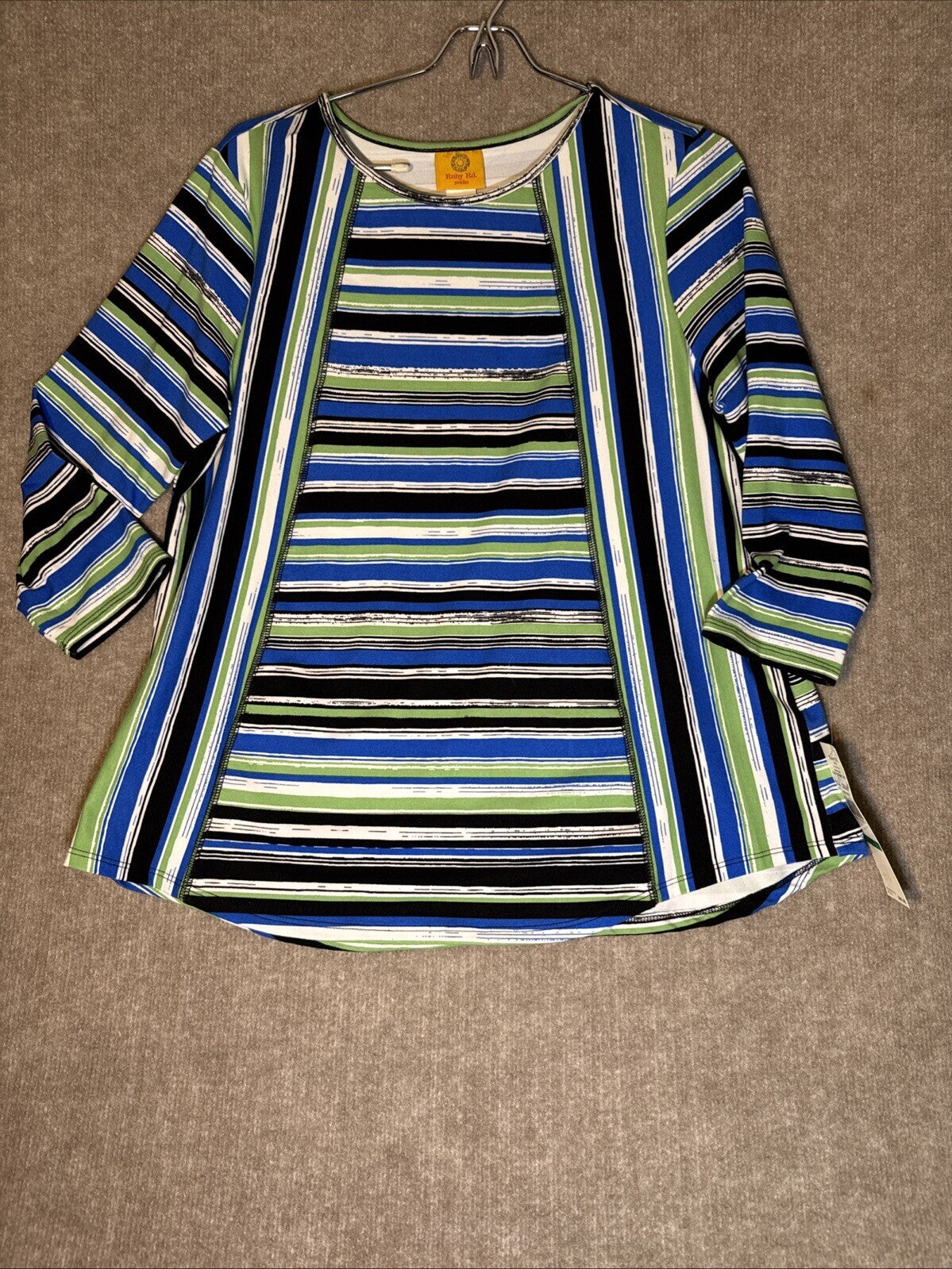NWT Ruby Rd Top Women Petite Lg 3/4 sleeve
