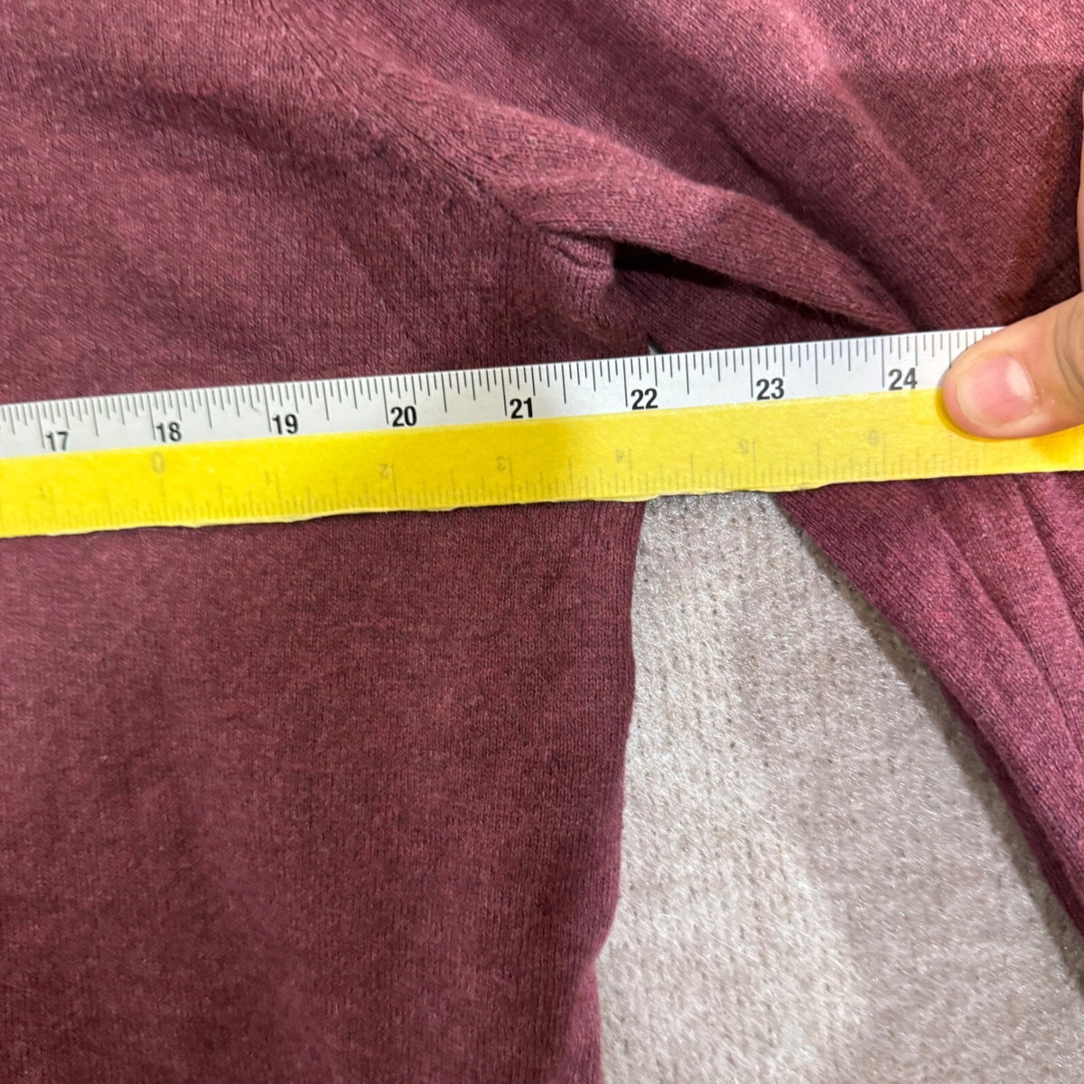 Eddie Bauer V Neck Sweater Mens TL Maroon Cotton Merino Wool Blend Tall Burgundy