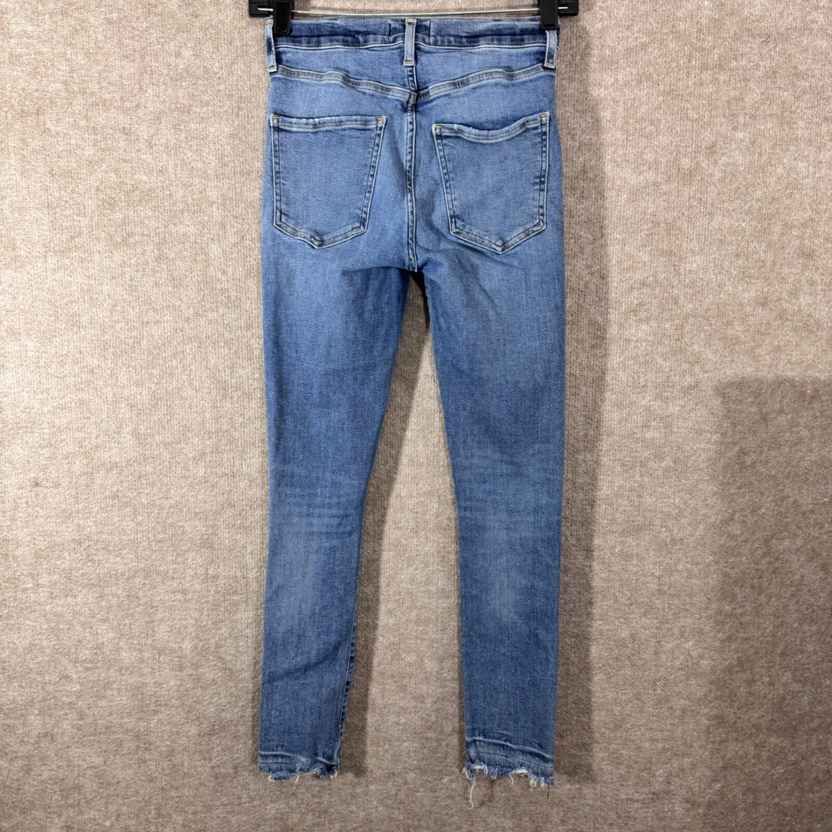 AGOLDE Skinny Jeans Womens 24 Blue Raw Hem Stretchy Minimalist