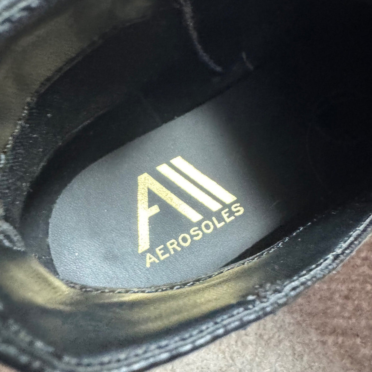 Aerosoles Ankle Boots Womens 8W Black Pebbled Faux Leather Side Zip Classic