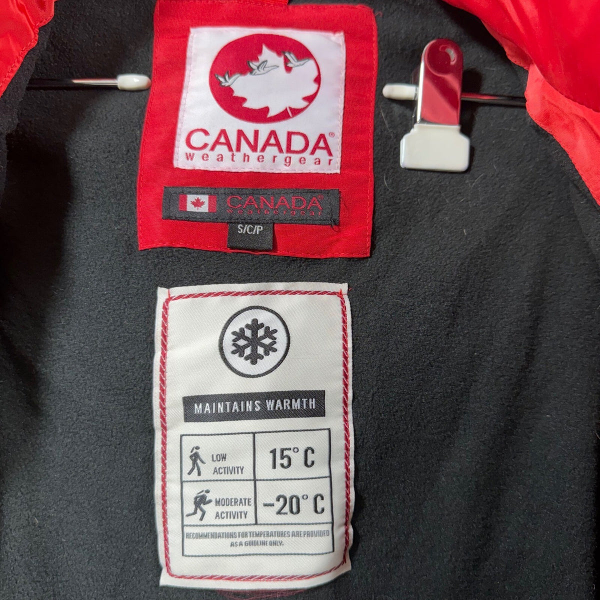 Canada Weather Gear Red Puffer Vest Hooded Full Zip Embroidered Logo Women Small