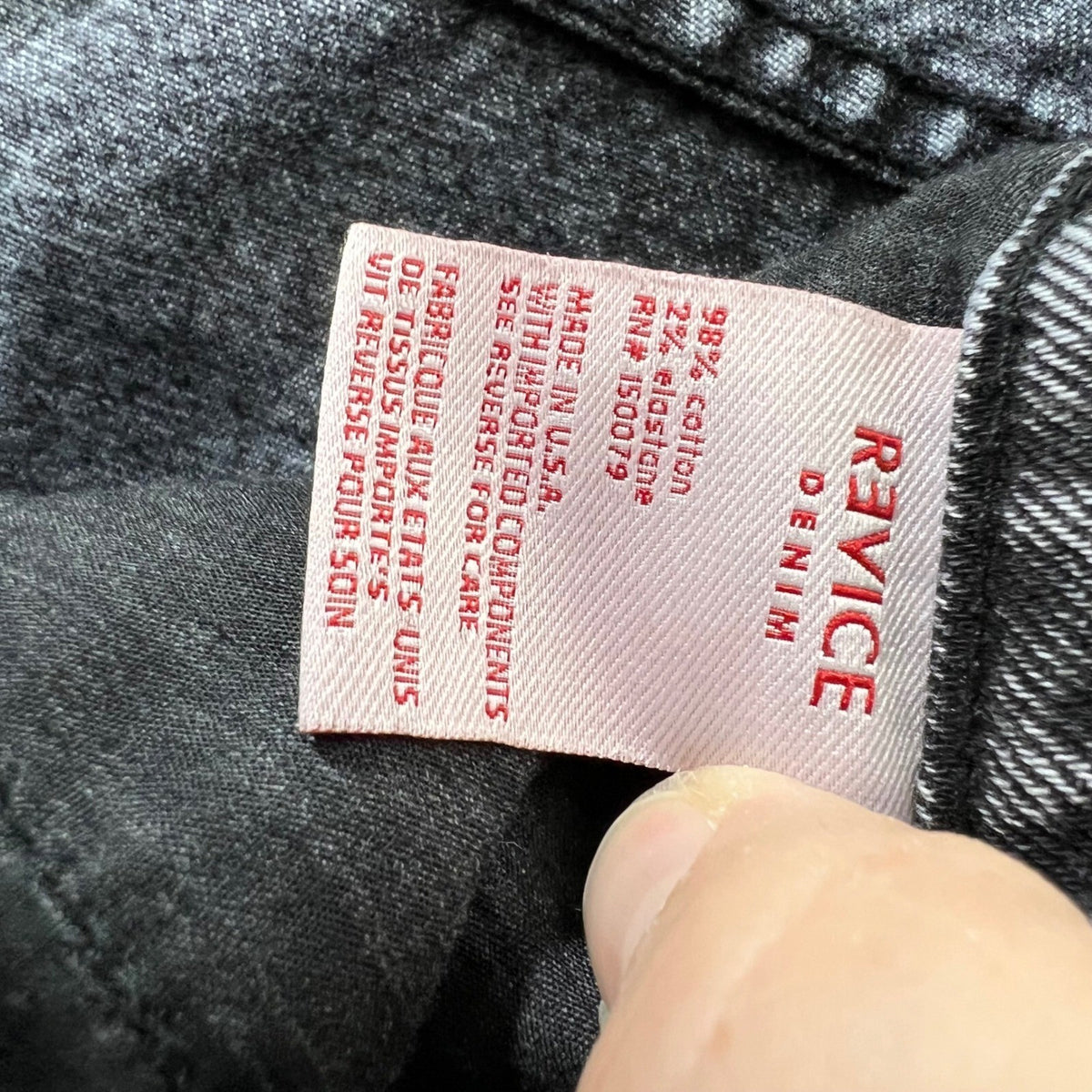 Revice Denim Two Tone Split Jeans White Black Wash Size 29