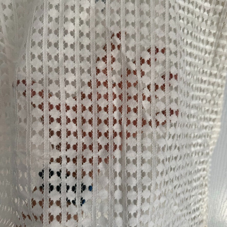 Banana Republic White V-Neck S Tunic with lace over and Polyester underlayer