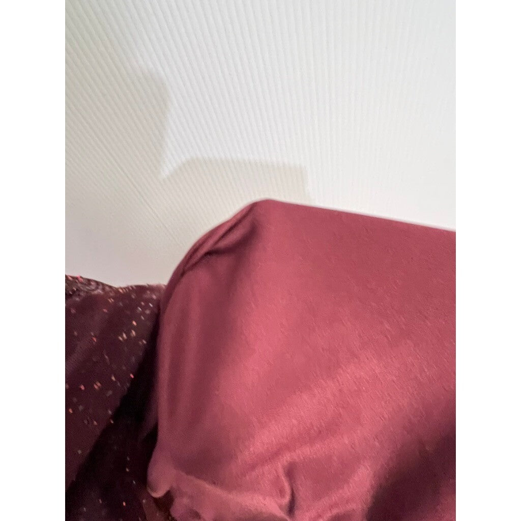 Morgan & Co. Formal Maxi Dress Sparkle Maroon Prom Evening Open Back