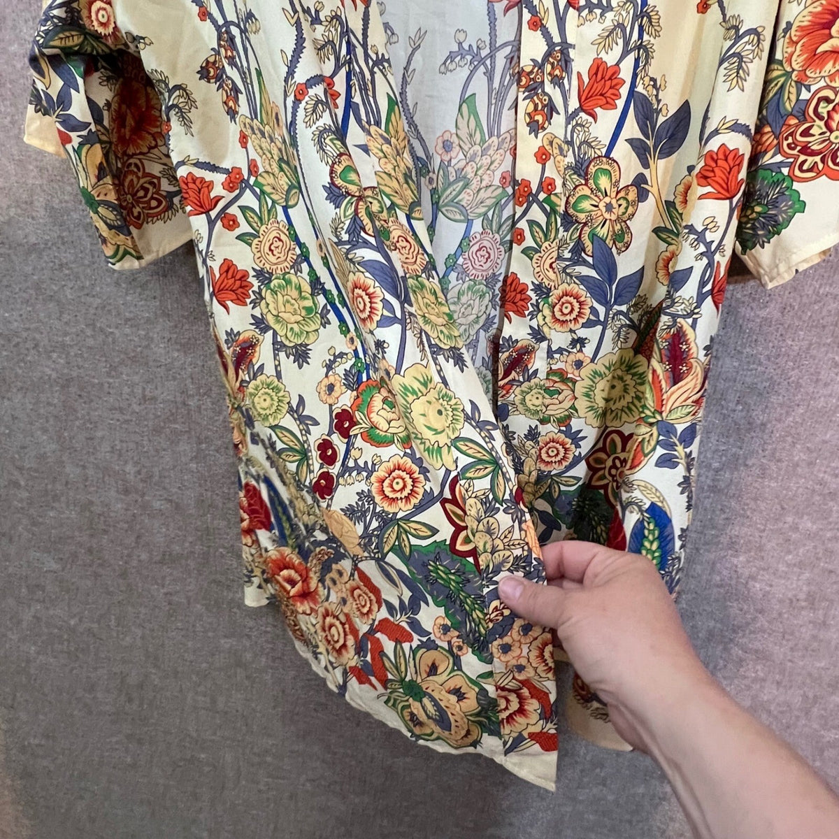 Emery Rose Kimono Cardigan Womens Large Floral Open Front Lightweight Boho Chic