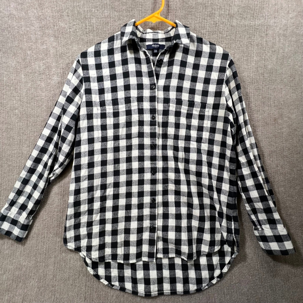 Madewell 1937 Black Buffalo Plaid Flannel Shirt XXS Long Sleeve Button Down