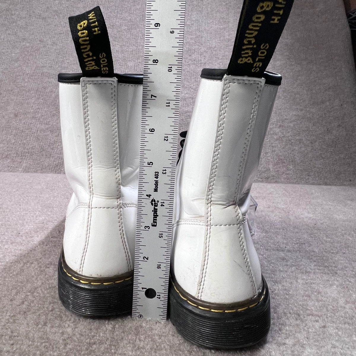 Dr. Martens Women's Size 10 White Leather Platform Combat Boots 42 EU 9M US