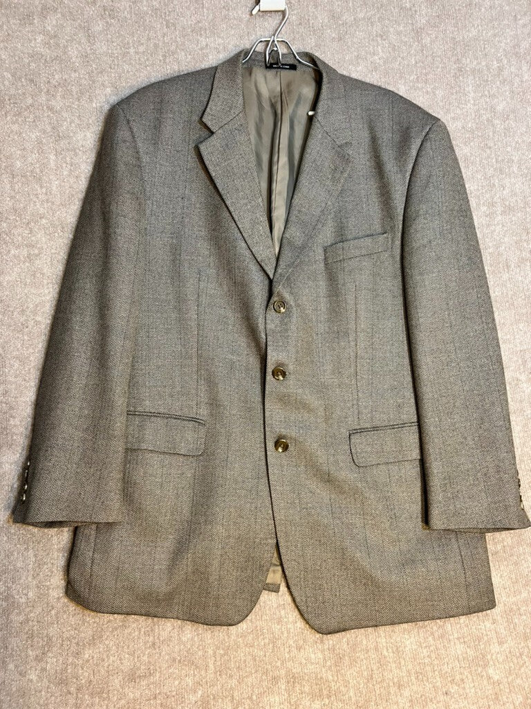 Lauren Ralph Lauren Blazer Mens 44 Herringbone Wool Blend Brown Academic Classic