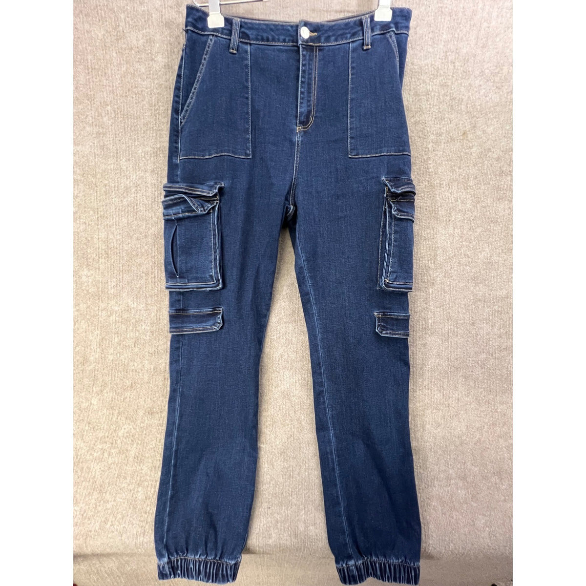 Refuge Denim Womens XL Cargo Pants Blue High Rise Jogger Style Casual