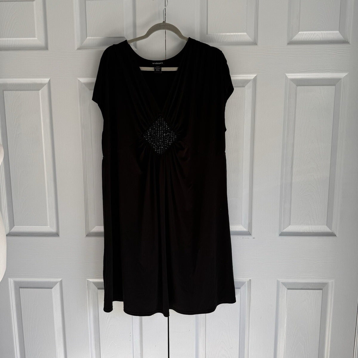 Lane Bryant 18/20 Sleeveless Ruched V-Neck Sparkle Embellished Midi Dress Witchy