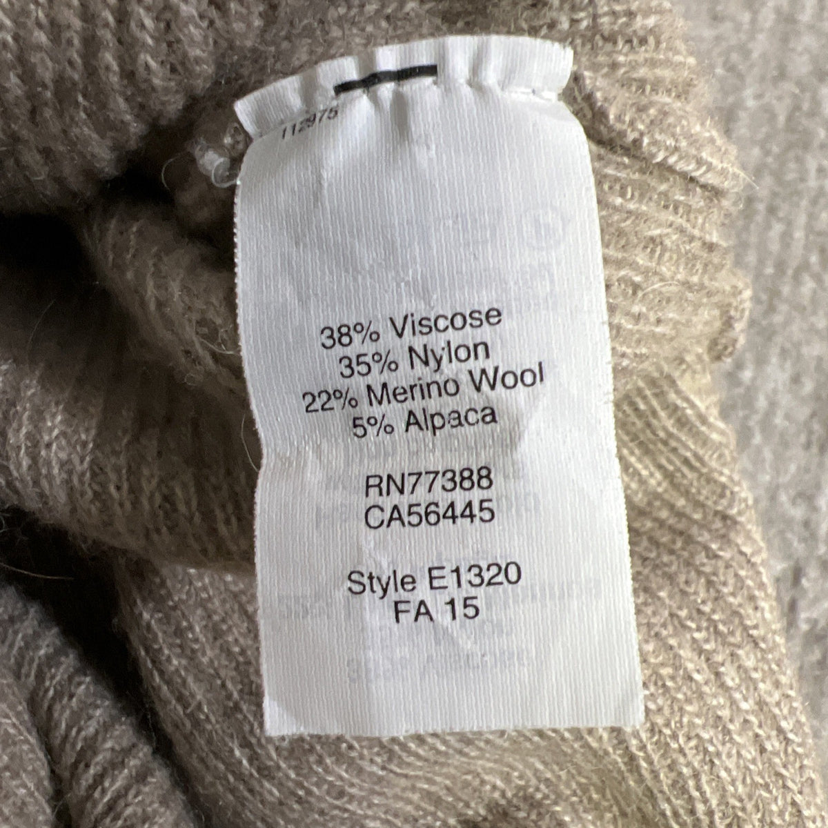 Madewell Dress XS Side Slit Sweater Ribbed Dress Tan Long Sleeve Bodycon Neutral