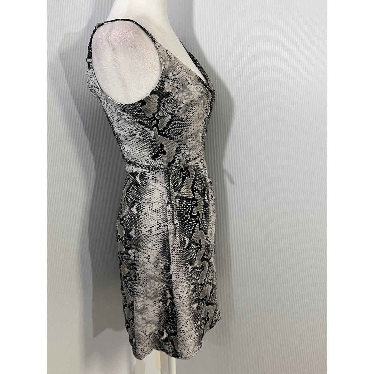 Sanctuary XS Snakeskin Print Mini Dress Sleeveless V Neck Wrap