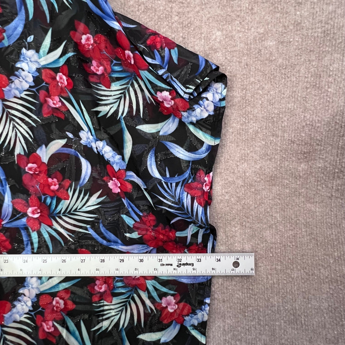 Tommy Bahama Floral Lace Up Tassel Cover Up Top S/M Black Red Blue