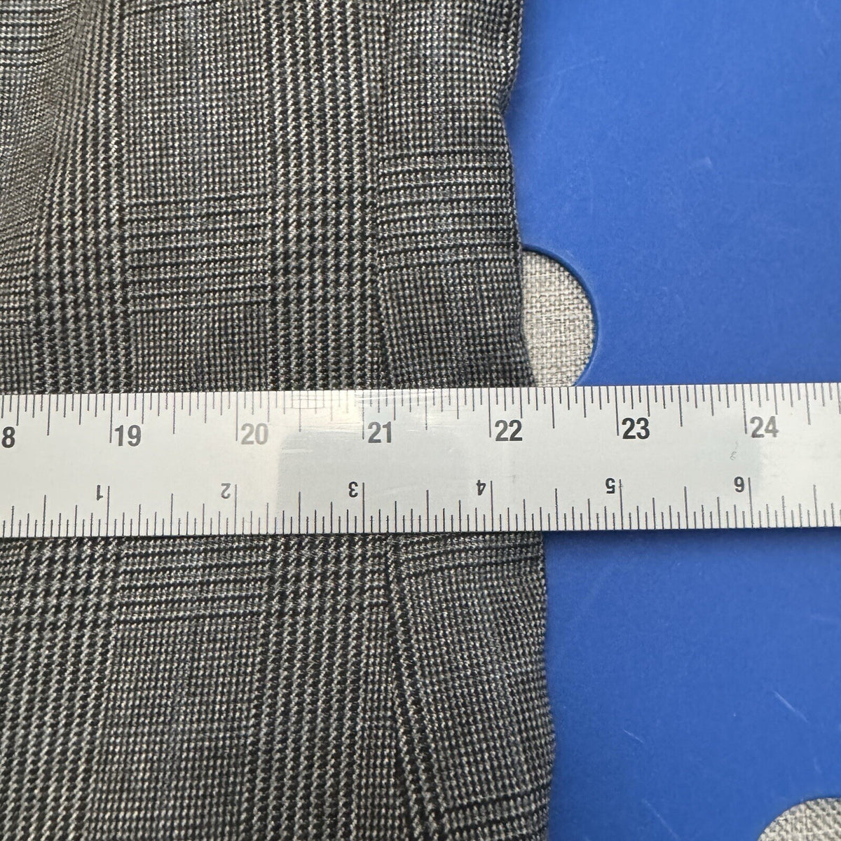 Chaps 46R Grey Houndstooth Plaid Men's 2-button Blazer Sport Coat Single Vent