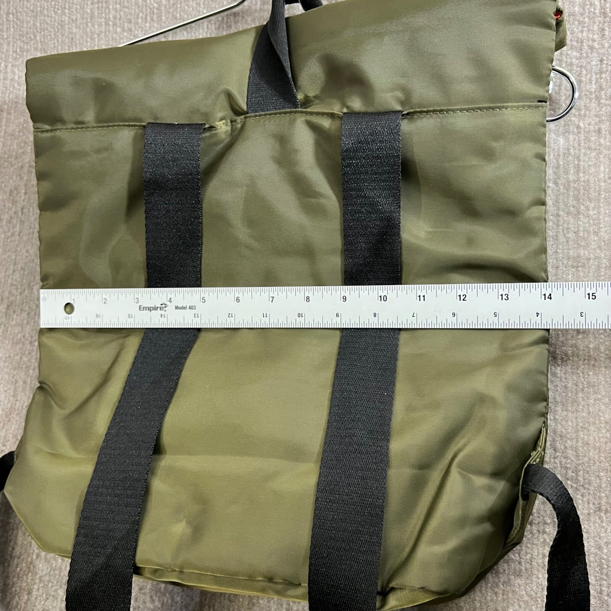 Jean Paul Gaultier Parfums Olive Green Roll Top Backpack Bag