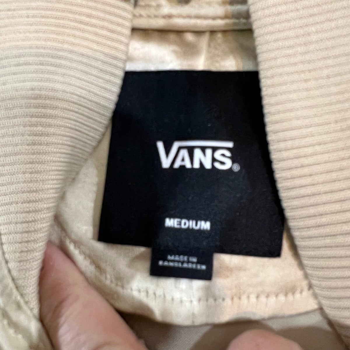 Vans Bomber Jacket Womens Medium Gold Satin Full Zip Embroidered Logo Streetwear