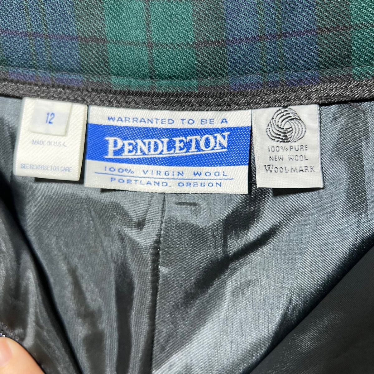 Pendleton Wool Vintage Dress Pants s12 Blackwatch Tartan Plaid NWT Deadstock USA