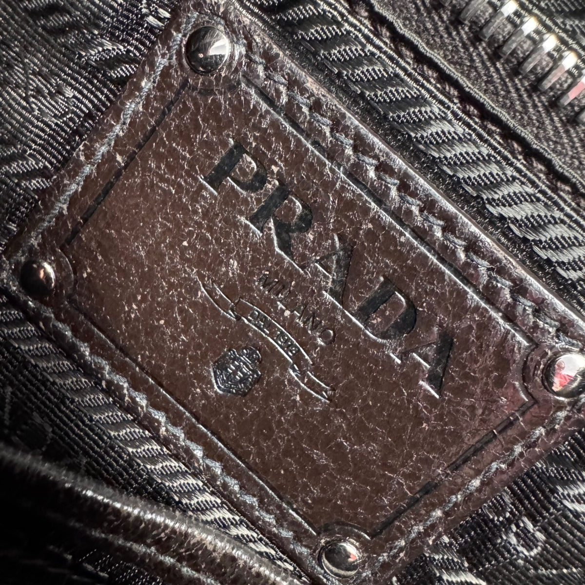 Prada Cervo Lux Leather Chain Shoulder Bag Women Metallic Distressed Flap Luxury