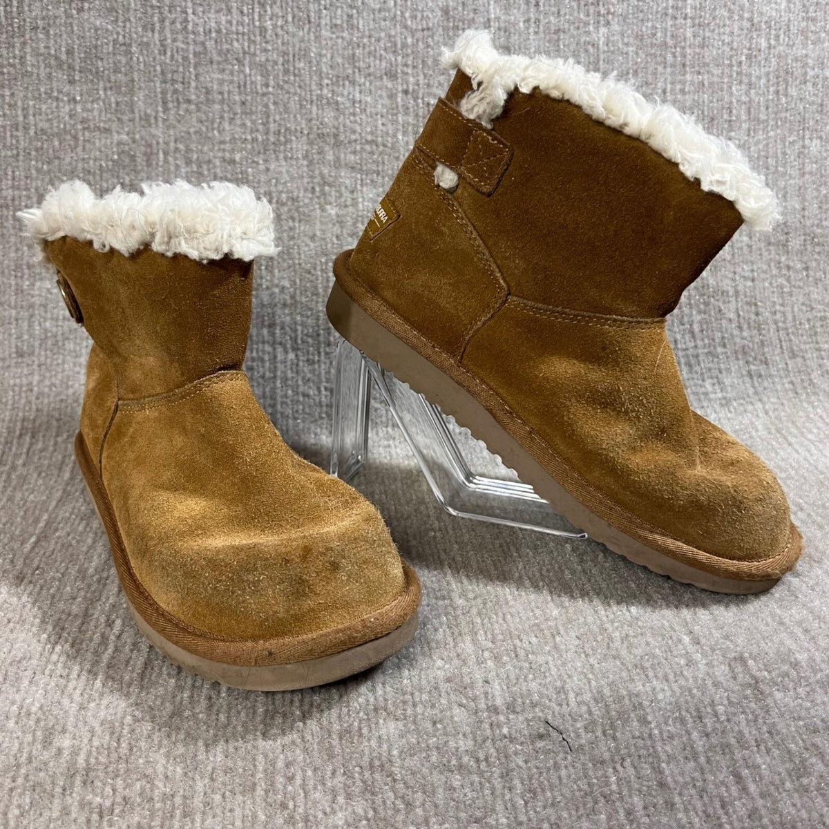 Koolaburra by UGG Suede Leather Winter Boots Fur Trimmed Warm Brown Women's