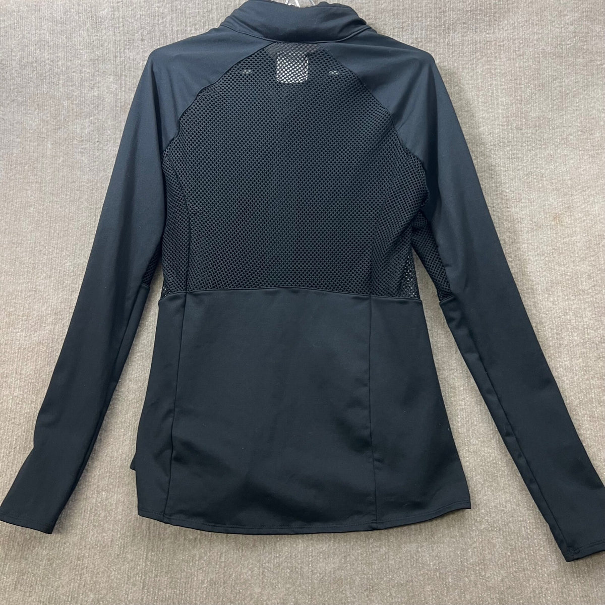 Demi Lovato Fabletics Black Mesh Athletic Jacket Hoodie Thumbholes Women's L