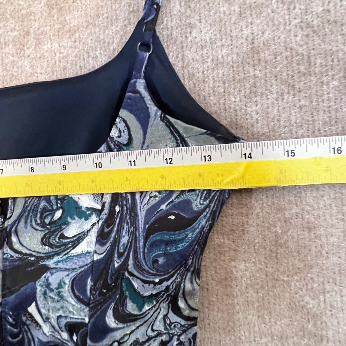 Abercrombie & Fitch Slit Satin Midi Dress S Blue Marble Print Sheath Bodycon