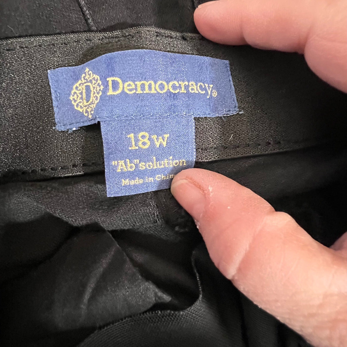 Democracy Ab solution Pants Womens 18W Black Stretchy Minimalist