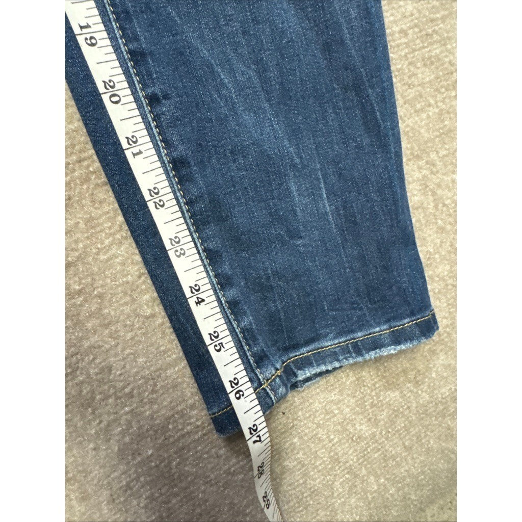 Chicos Platinum Jegging 2 (12P) Petite Blue Denim Patchwork Jeans